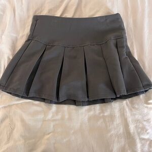 Gray Pleated Mini Skirt